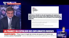 La France a "décidé de l'expulsion de nombreux personnels russes sous statut diplomatique affectés en France", annonce le Quai d'Orsay