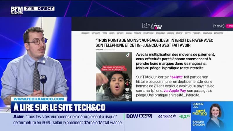 À lire sur le site Tech&Co : Trois points de moins, au péage, il est interdit de payer avec son téléphone et cet influenceur s'est fait avoir, par Sylvain Trinel - 22/01