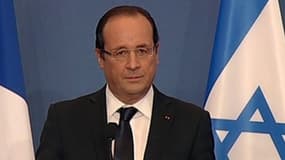 Le président François Hollande lors d'un hommage a victimes de Mohammed Merah, le 1er novembre 2012, à Toulouse