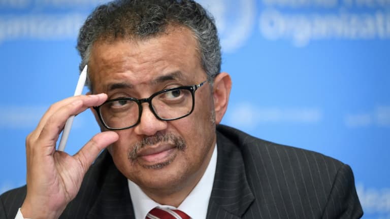 Le directeur général de l'OMS, Tedros Adhanom Ghebreyesus, lors d'une conférence de presse au siège de l'OMS à Genève le 11 mars 2020 (Photo d'illustration)