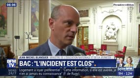 Après les résultats définitifs du bac, "l'incident est clos" pour Jean-Michel Blanquer