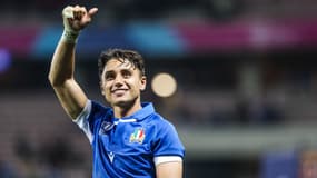 Ange Capuozzo lors du match de Coupe du monde de rugby entre l'Italie et l'Uruguay (38-17), le 20 septembre 2023