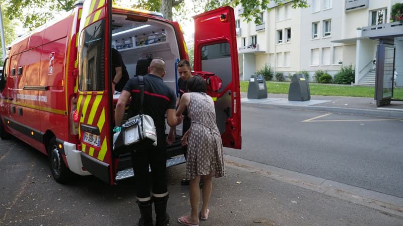 Les pompiers en intervention à Tours le 27 juin 2019.