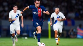 Manuel Ugarte avec le PSG en amical face à l'Inter Milan