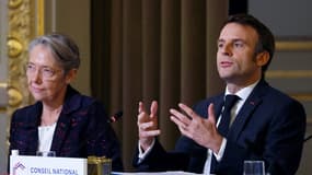 Élisabeth Borne et Emmanuel Macron à l'Élysée le 12 décembre 2022