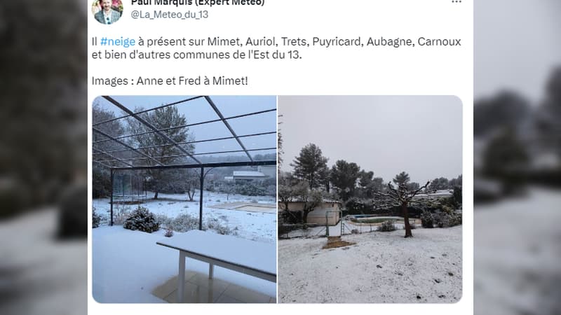 Bouches-du-Rhône: des chutes de neige dans le département, la préfecture appelle à la prudence