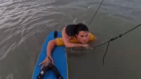 Le kitesurfer Bruno Lobo sauve une femme d'une noyade, le 10 janvier 2025