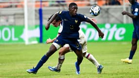Nhoa Sangui avec l'équipe de France U17, le 18 novembre 2023