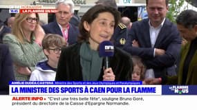 "Je suis venue souvent ici": la ministre des Sports à Caen pour le passage de la flamme olympique