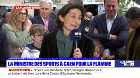 "Je suis venue souvent ici": la ministre des Sports à Caen pour le passage de la flamme olympique