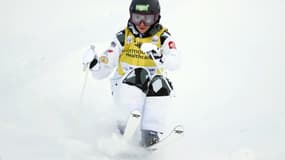 La Française Perrine Laffont, lors des qualifications de l'épreuve de ski de bosses de la Coupe du monde, le 4 février 2021 à Park City (Utah, USA) 