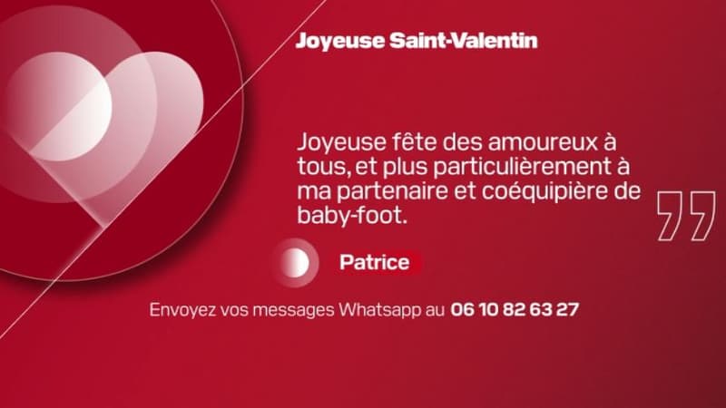 Message de Saint-Valentin, BFM Normandie