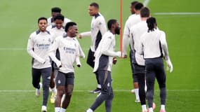 Les joueurs du Real Madrid à l'entraînement, le 15 avril 2025