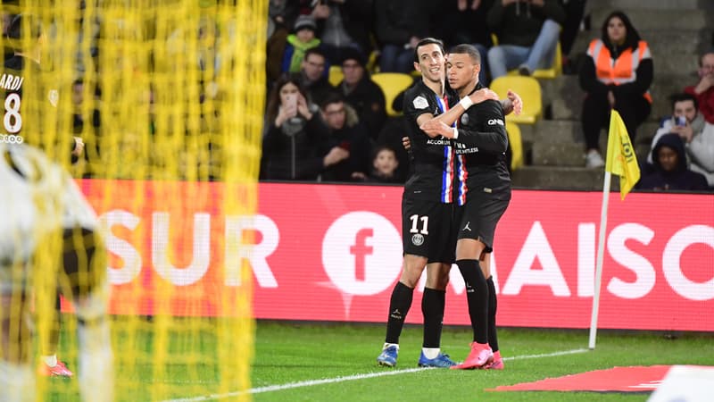 Angel Di Maria et Kylian Mbappé lors de Nantes-PSG mardi soir