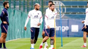 Neymar et Lionel Messi à l'entraînement avec le PSG