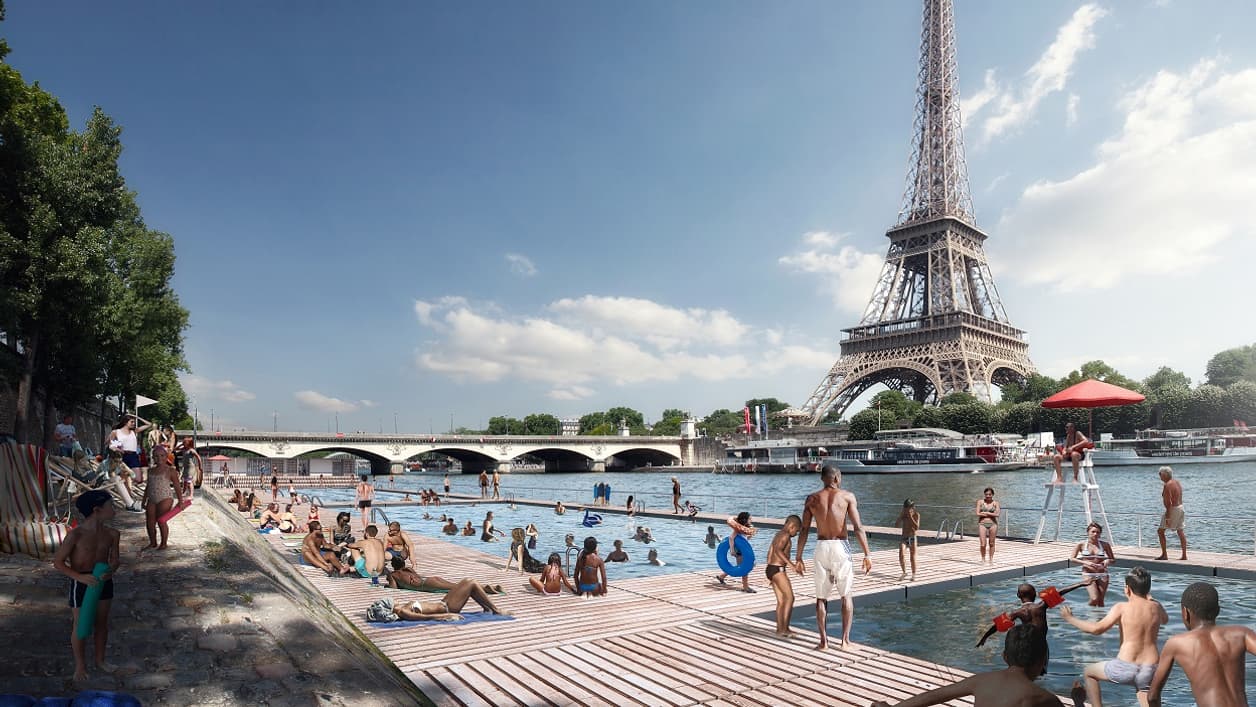 Site du Trocadéro en aval du pont d’Iéna, rive droite