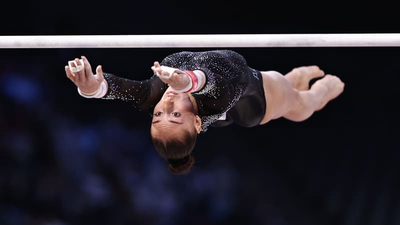 La gymnaste algérienne Kaylia Nemour aux Internationaux de France, 13 septembre 2025