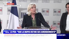 Réforme des retraites: Marine Le Pen demande "que la Nupes retire ses amendements"