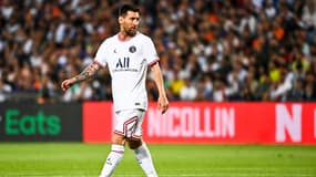 Lionel Messi avec le maillot extérieur du PSG, le 14 mai 2022