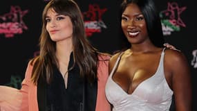 Clara Luciani et Aya Nakamura aux NRJ Music Awards, où elles étaient toutes deux nommées samedi 9 novembre 2019.