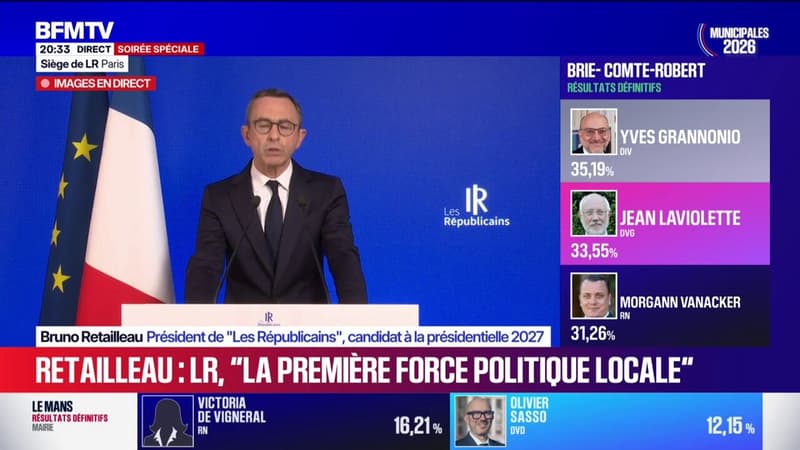 Municipales 2026: "La Mélenchonisation de la vie politique est un poison qui pourrait tuer notre démocratie", affirme Bruno Retailleau, président de LR