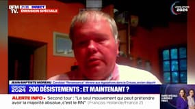 Législatives: "Les désistements vont fabriquer du vote pour le RN en masse sur des territoires comme le mien", estime Jean-Baptiste Moreau, candidat Renaissance éliminé au premier tour