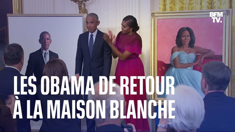 Barack et Michelle Obama de retour à la Maison Blanche pour dévoiler leurs portraits officiels