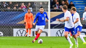 Rayan Cherki avec l'équipe de France espoirs face aux Etats-Unis, le 25 mars 2024.