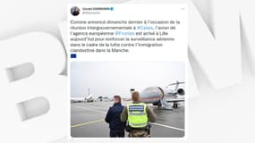 L'avion Frontex est arrivé à Lille mercredi.