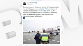 L'avion Frontex est arrivé à Lille mercredi.