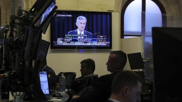 Des traders attentifs au discours du président de la Fed Jerome Powell
