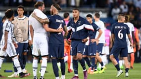Adrien Rabiot, Sergio Ramos et Kylian Mbappé lors de PSG-Juventus, le 6septembre 2022