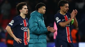 Vitinha, Zaïre-Emery et Marquinhos lors du match de Ligue des champions entre le PSG et l'Atlético de Madrid - 06/11/2024