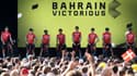 L’équipe Bahraïn Victorious lors de sa présentation sur le Tour de France 2022 à Copenhague