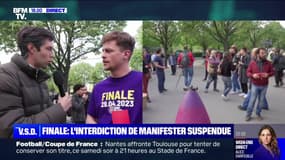 Emmanuel Macron à la finale de la Coupe de France: "C'est important de rester mobilisé contre la réforme des retraites", juge ce supporter toulousain