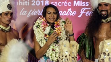 Vaimalama Chaves, Miss France 2019, de retour à Tahiti, le 21 décembre 2018.