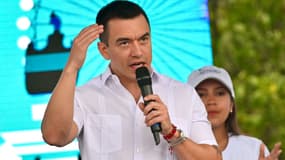 Le président de l'Équateur Daniel Noboa à Guayaquil le 8 octobre 2025.