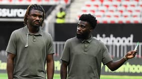 Jeremie Boga et Terem Moffi avant Nice-Toulouse le 16 août 2025