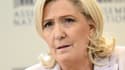 La présidente du groupe RN à l'Assemblée nationale Marine Le Pen à Paris, le 22 mars 2023