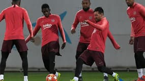 Ousmane Dembélé et Lionel Messi (FC Barcelone)