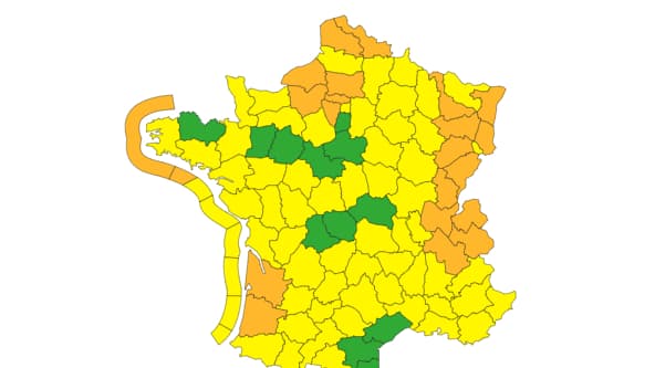 Les 24 départements en alerte orange.
