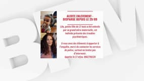La jeune Lila a disparu à Nice le 29 septembre.
