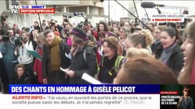 Des chants en hommage à Gisèle Pelicot entonnés devant le tribunal d'Avignon