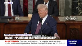 Donald Trump assure que Volodymyr Zelensky est "prêt" à négocier avec la Russie dans son discours devant le Congrès américain