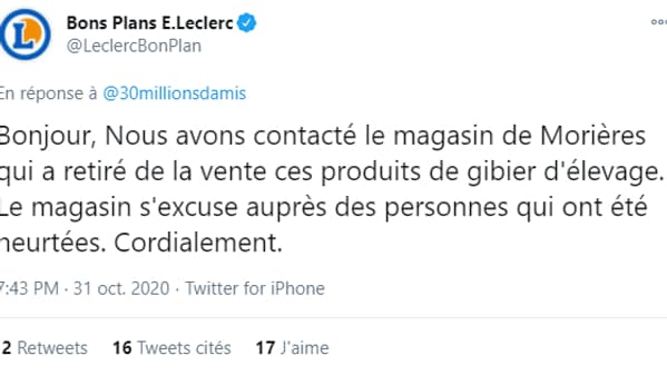 Le magasin a présenté ses excuses Le magasin a présenté ses excuses