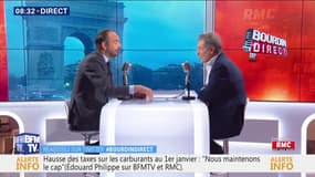 Edouard Philippe: "On ne revient pas sur le principe de la trajectoire carbone, mais on ne fera pas de double peine. Si le prix du pétrole flambe, on peut revenir au niveau de la taxe qui avait été fixé au 1er janvier de l'année en cours."