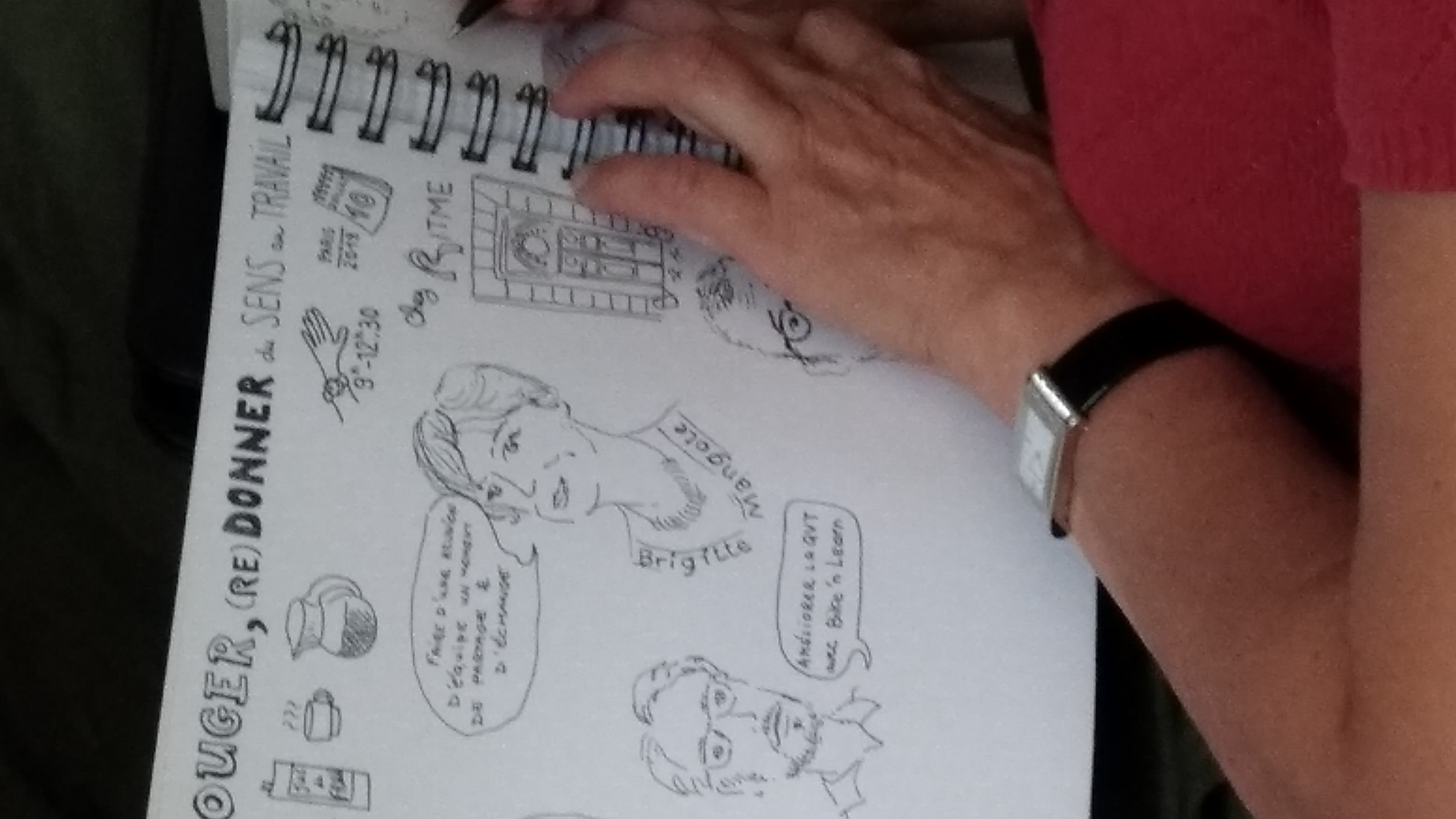 Réalisation d'un sketchnote en direct par Sophie Lenormand.