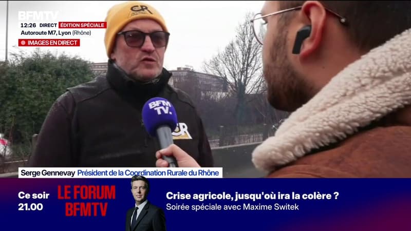 "On est là en soutien avec nos collègues de Paris": les agriculteurs bloquent la M7 au sud de la région lyonnaise