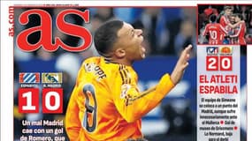 La une du journal madrilène AS, protestant contre la faute sur Mbappé lors du match entre l'Espanyol et le Real Madrid, le 2 février 2025