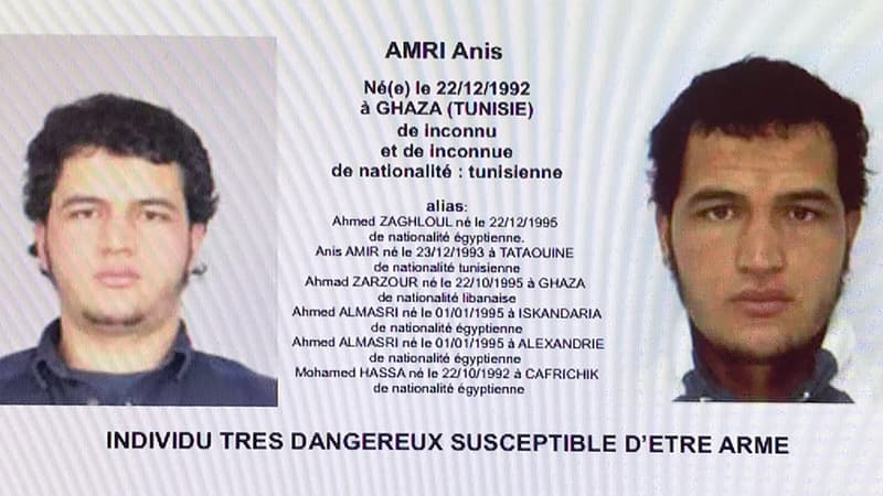 L'avis de recherche d'Anis Amri, le Tunisien soupçonné d'être l'auteur de l'attentat au camion-bélier du marché de Noël de Berlin